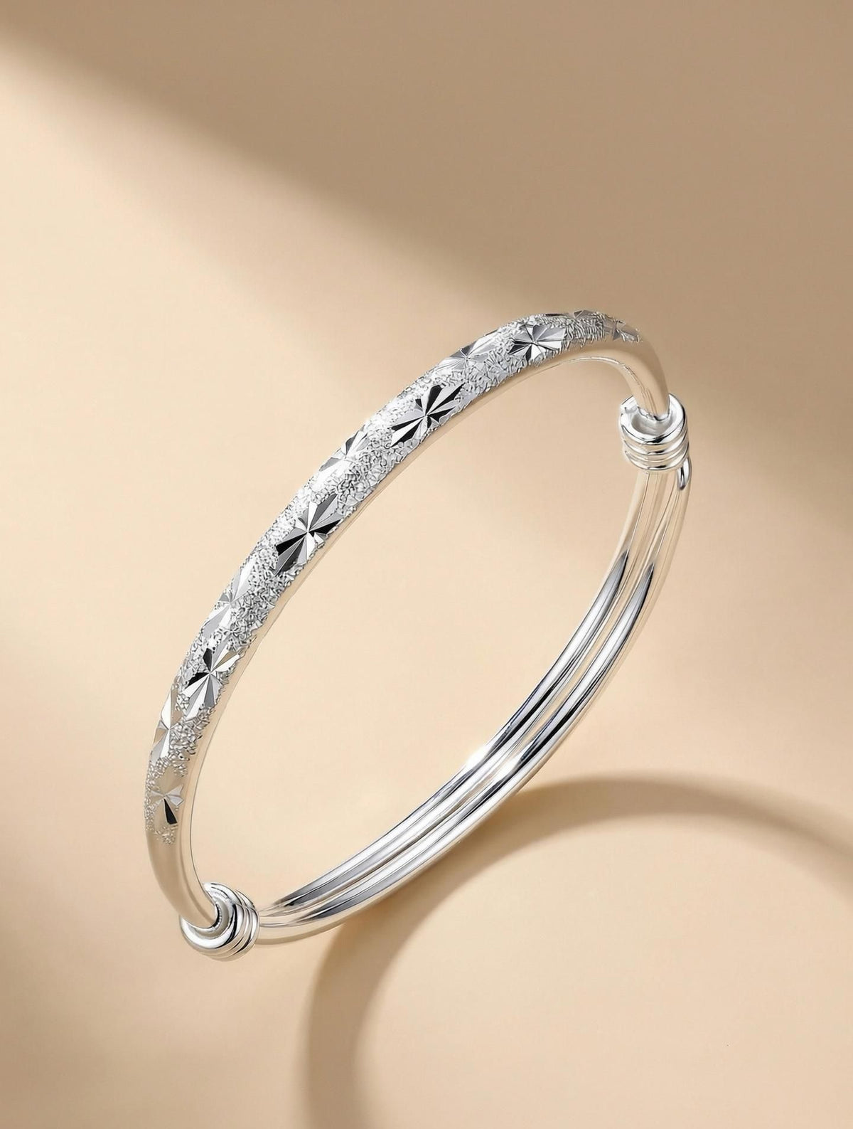 MYKI Alluring Silver Plated Kada (MKBRAD165)