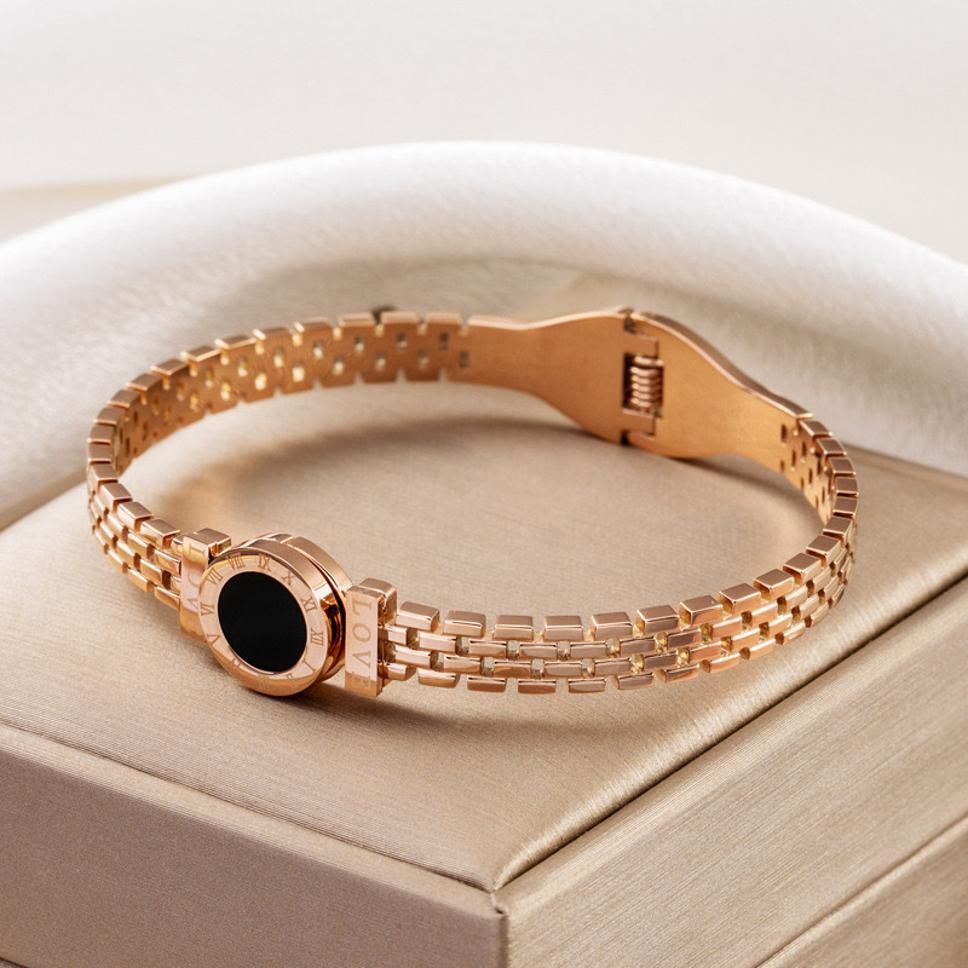 MYKI Beautiful Watch Type Design Rose Gold Plated Bracelet Kada (MKBRAD170)