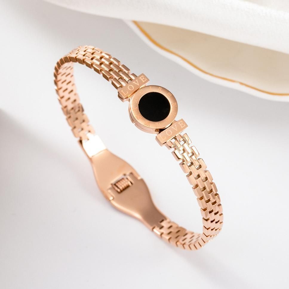 MYKI Beautiful Watch Type Design Rose Gold Plated Bracelet Kada (MKBRAD170)