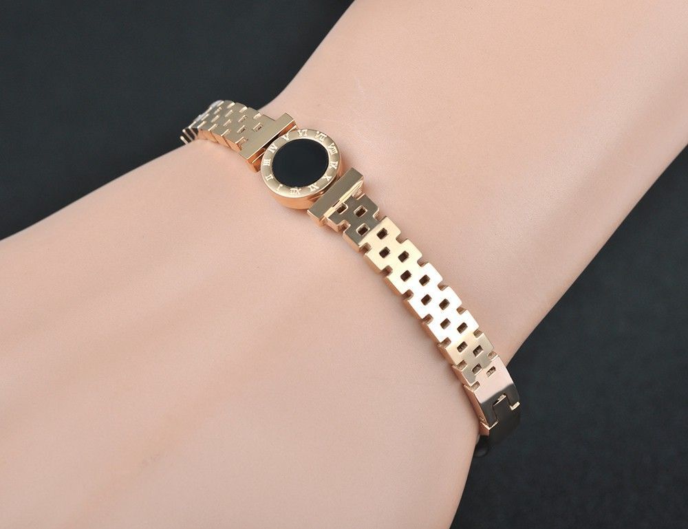 MYKI Beautiful Watch Type Design Rose Gold Plated Bracelet Kada (MKBRAD170)