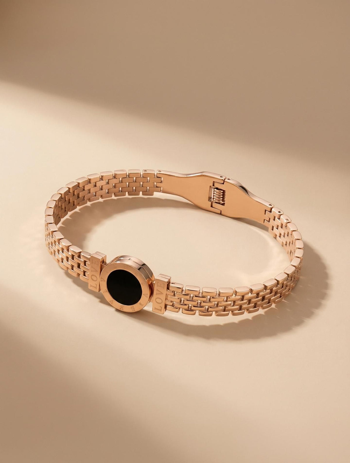MYKI Beautiful Watch Type Design Rose Gold Plated Bracelet Kada (MKBRAD170)