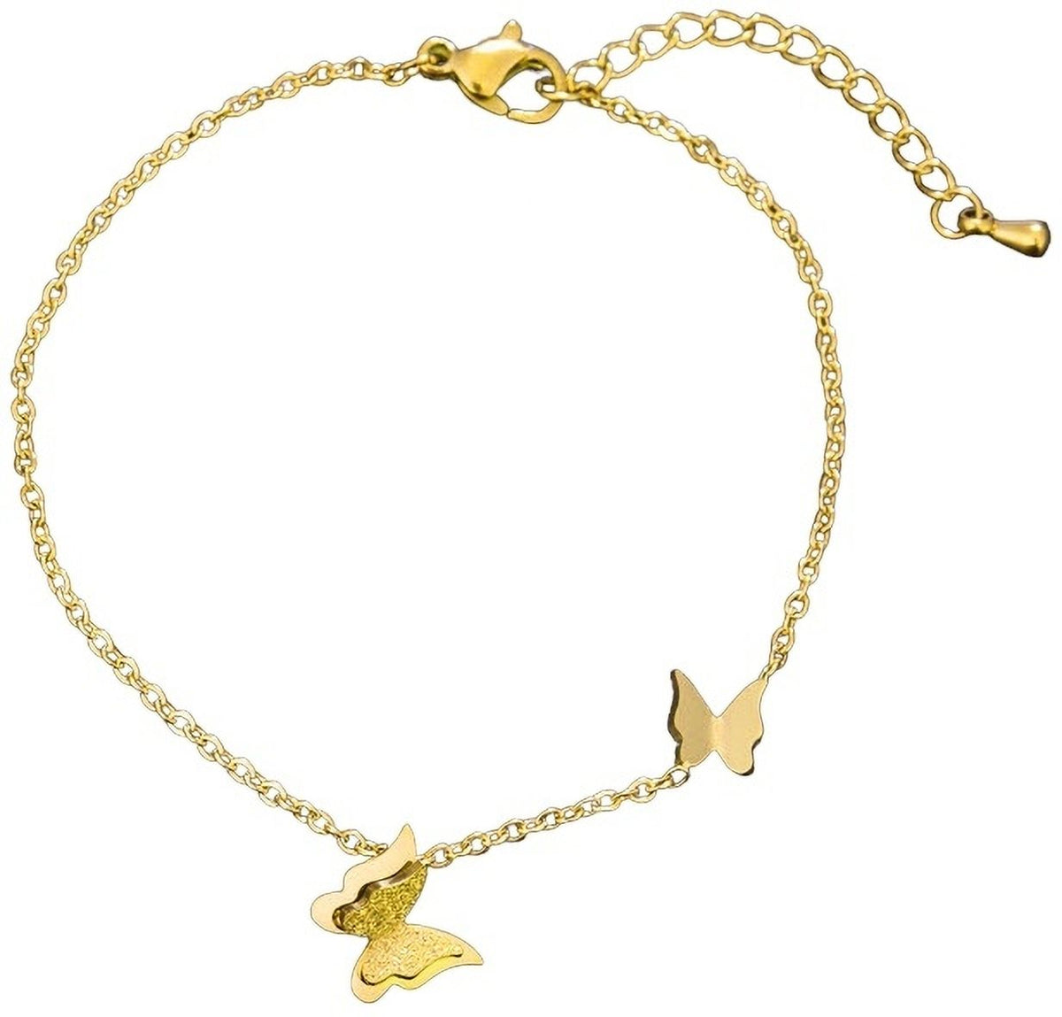 MYKI Gorgeous Double Butterfly gold plated Loose Bracelet (MKBRAD314G)
