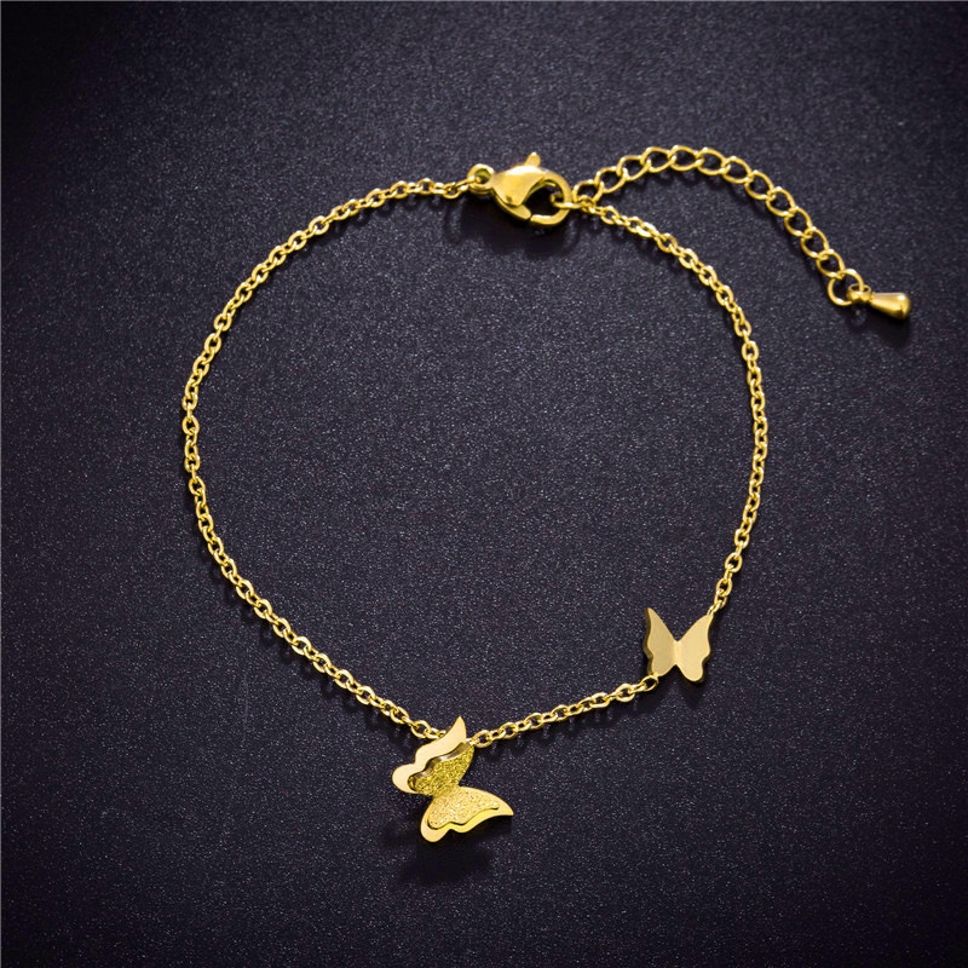 MYKI Gorgeous Double Butterfly gold plated Loose Bracelet (MKBRAD314G)
