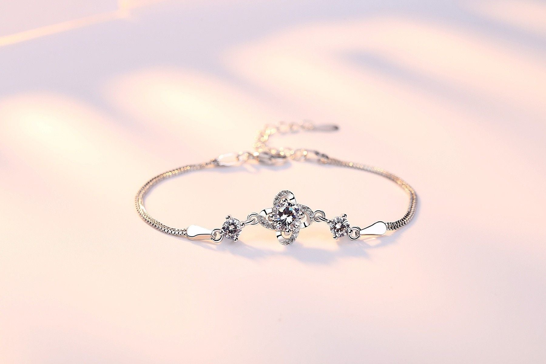 MYKI Religious Flower shape Cubic Zircon Bracelet (MKBRAD333S)