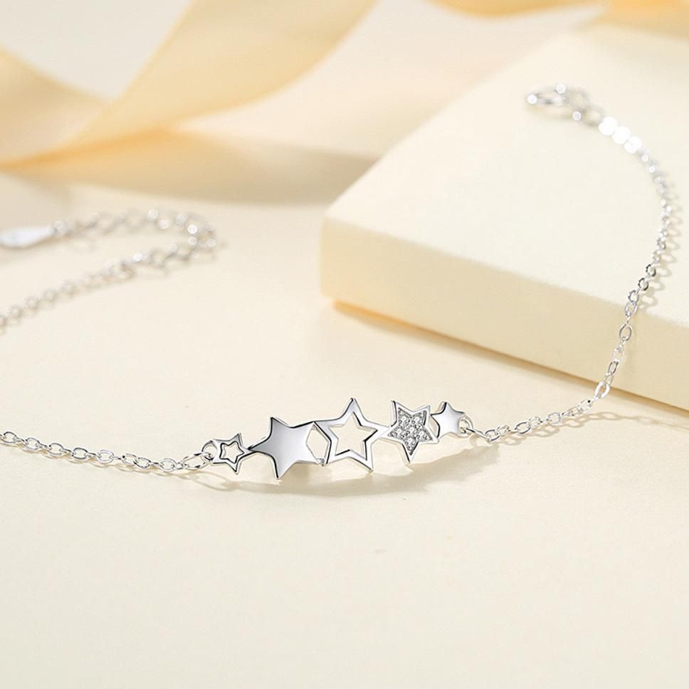 MYKI Dazzling Double Star Cubic Zircon Bracelet (MKBRAD348)
