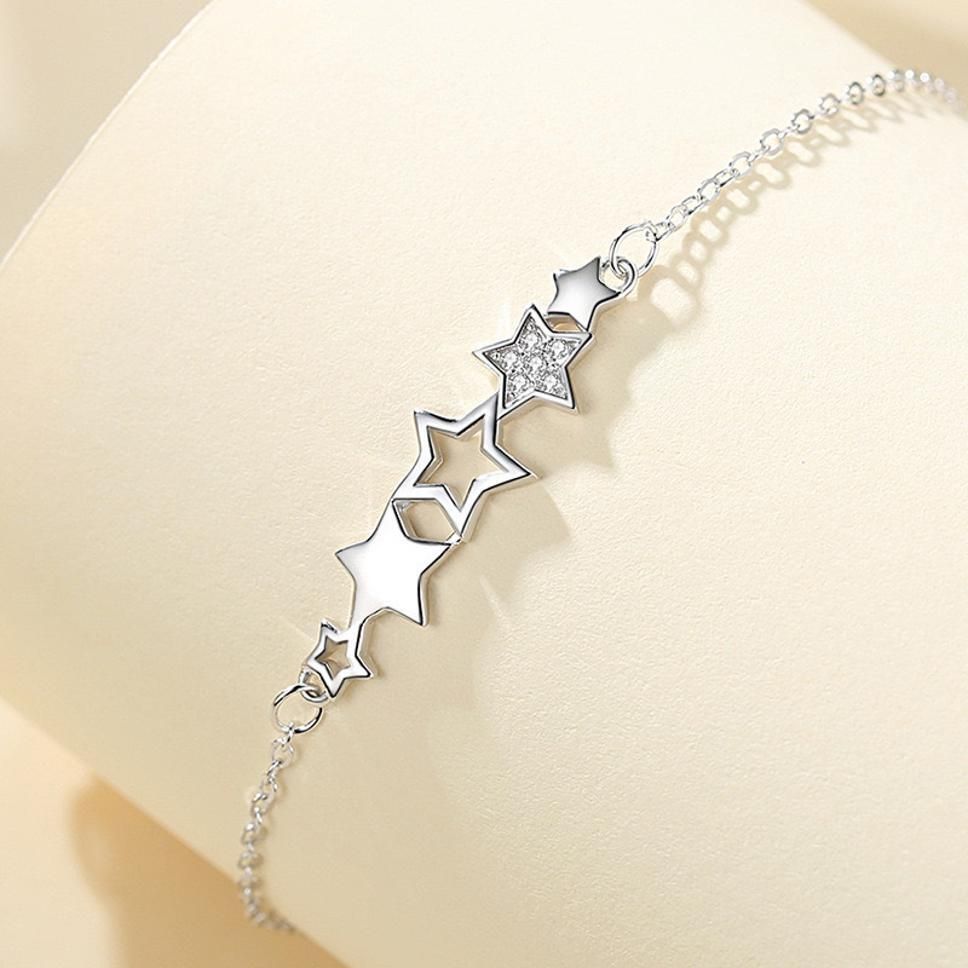 MYKI Dazzling Double Star Cubic Zircon Bracelet (MKBRAD348)