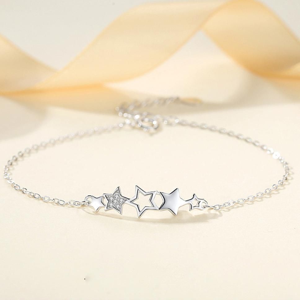 MYKI Dazzling Double Star Cubic Zircon Bracelet (MKBRAD348)