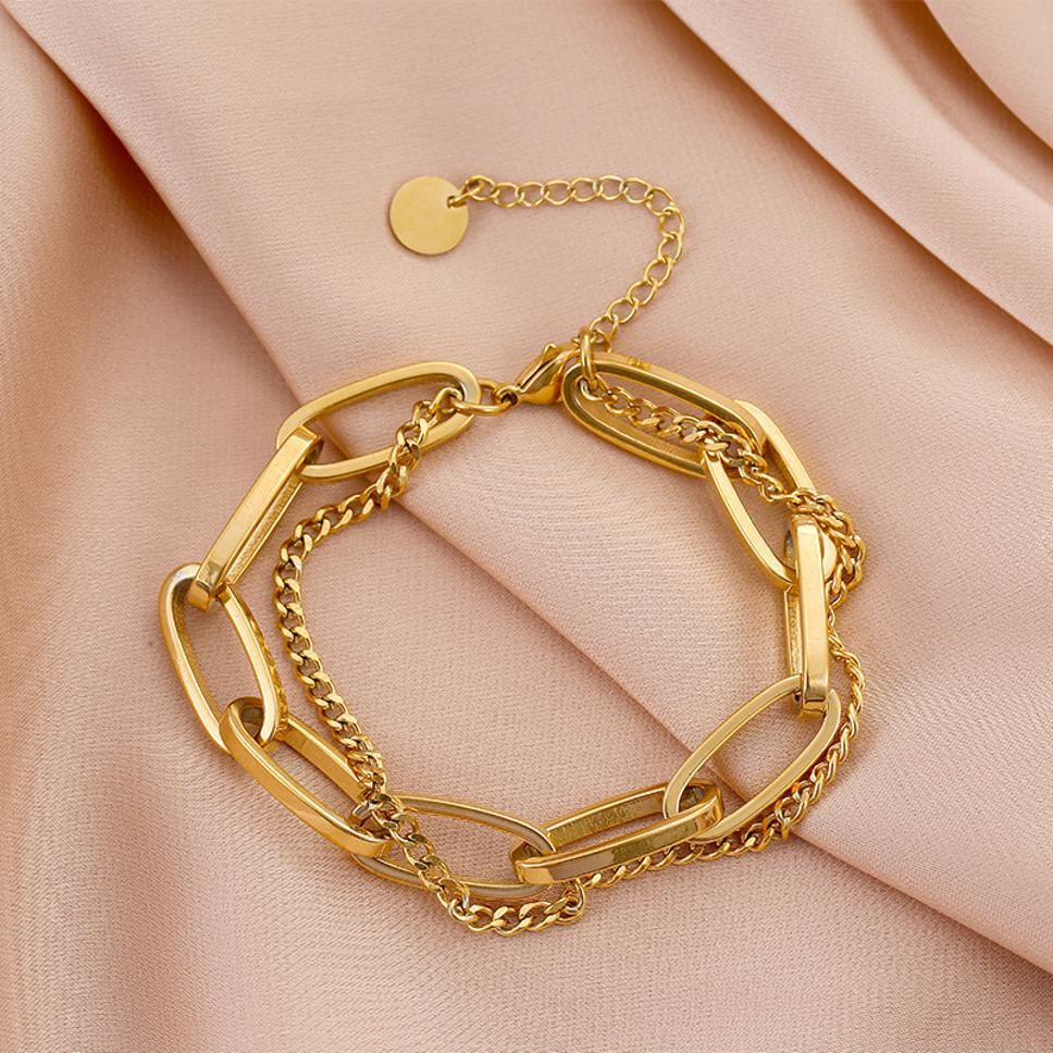 MYKI Glossy Gold Loose Bracelet (MKBRAD349G)