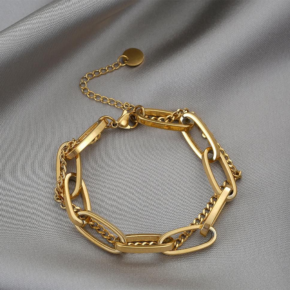 MYKI Glossy Gold Loose Bracelet (MKBRAD349G)