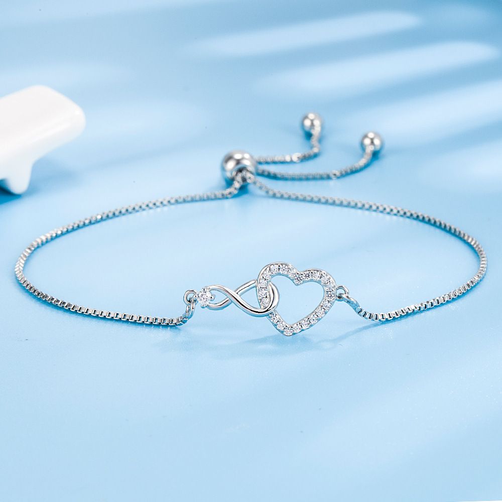 MYKI Infinity Heart Cubic Zircon Bracelet (MKBRAD363S)