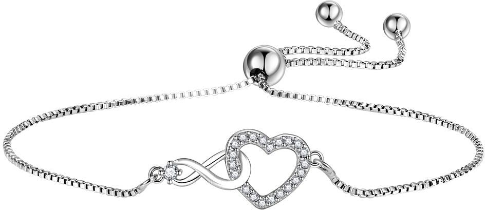MYKI Infinity Heart Cubic Zircon Bracelet (MKBRAD363S)