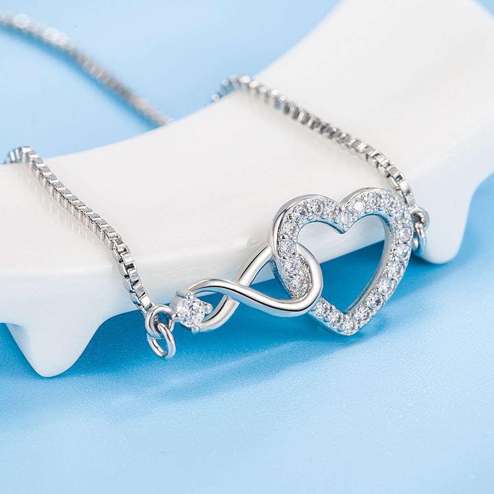 MYKI Infinity Heart Cubic Zircon Bracelet (MKBRAD363S)