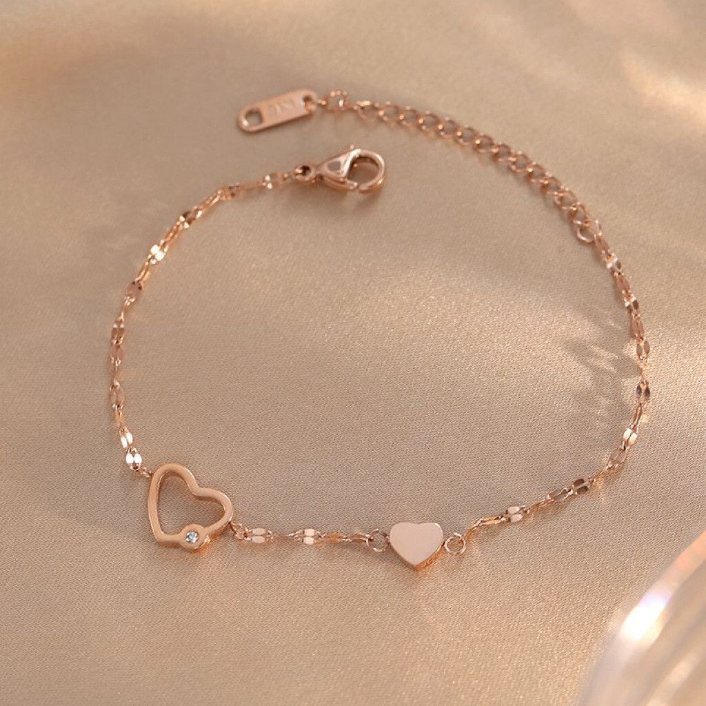 MYKI Stunnig Double Heart Bracelet (MKBRAD373)