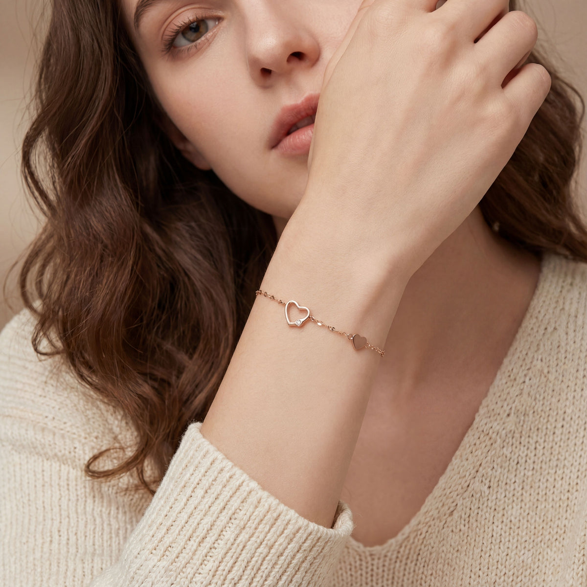 MYKI Stunnig Double Heart Bracelet (MKBRAD373)