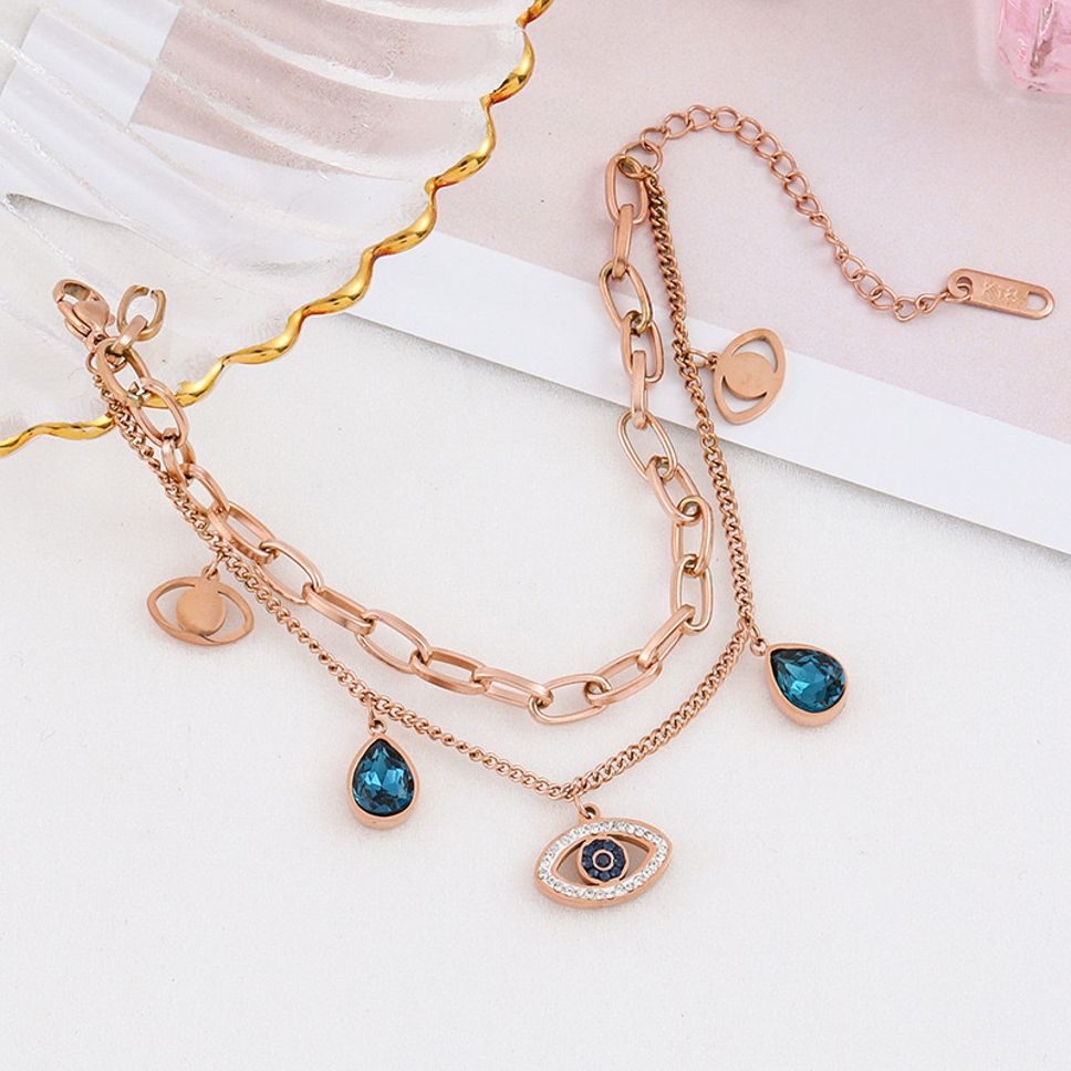 MYKI Adorable Evil Eye Charm Bracelet (MKBRAD402RG)