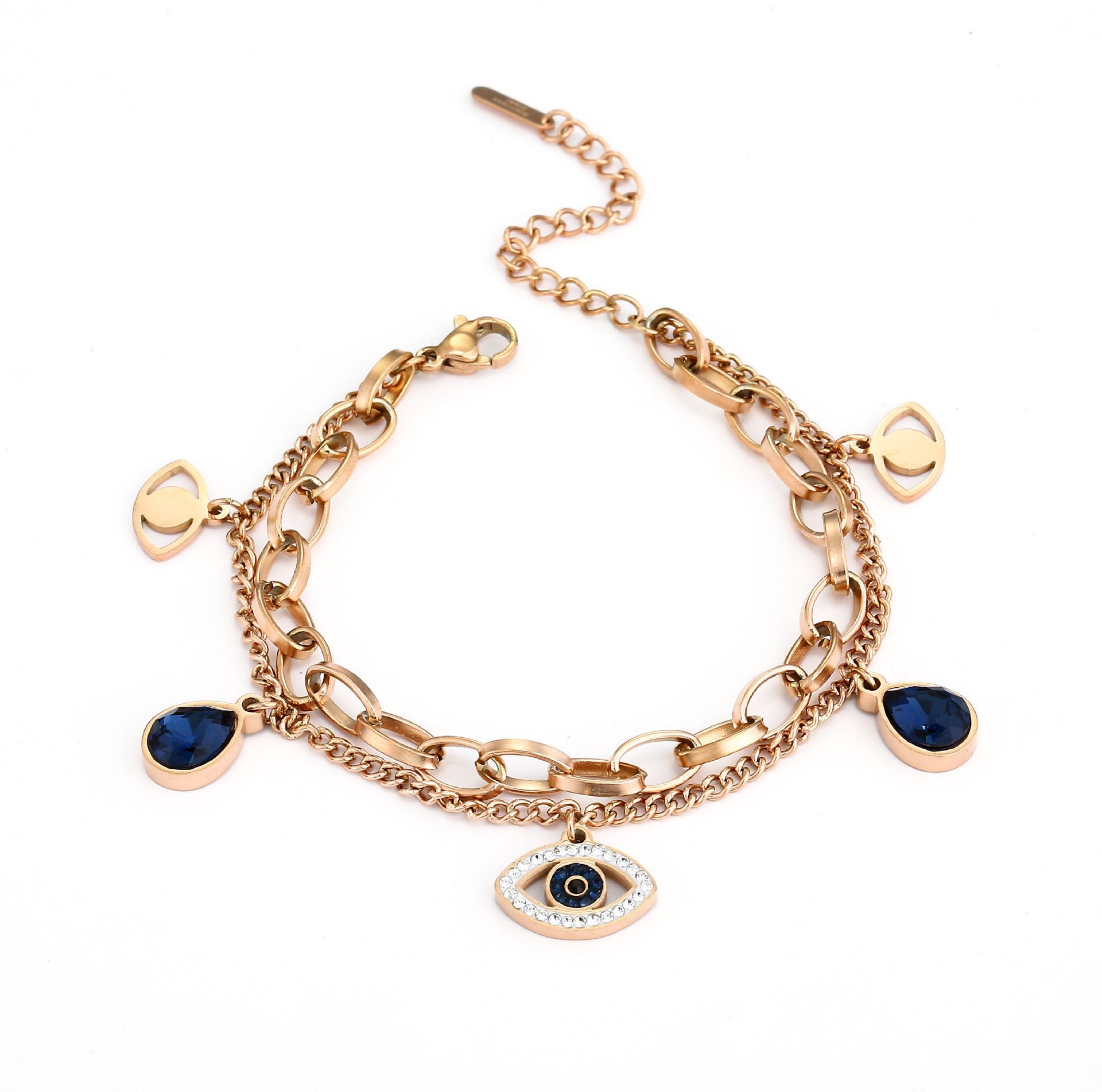MYKI Adorable Evil Eye Charm Bracelet (MKBRAD402RG)
