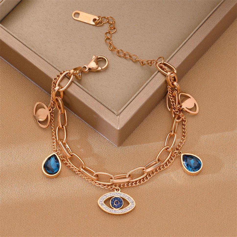 MYKI Adorable Evil Eye Charm Bracelet (MKBRAD402RG)