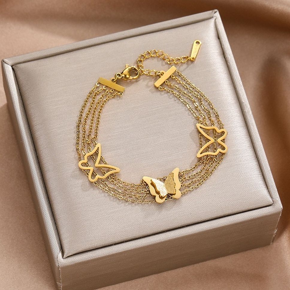 MYKI Heavy Butterfly Charm Bracelet (MKBRAD433G)
