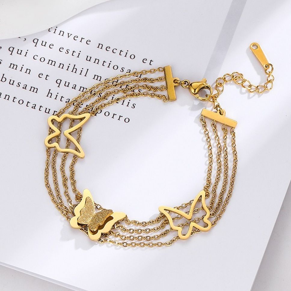 MYKI Heavy Butterfly Charm Bracelet (MKBRAD433G)
