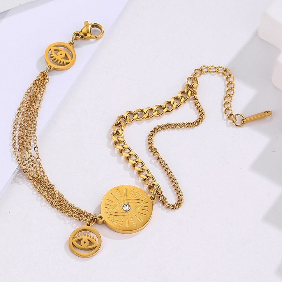MYKI Evil Eye Shaped Charm Bracelet (MKBRAD435G)