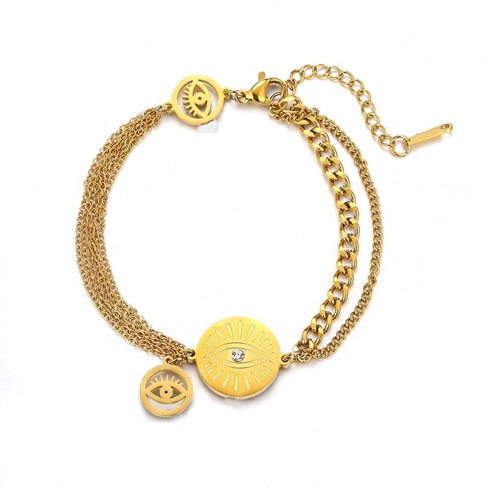 MYKI Evil Eye Shaped Charm Bracelet (MKBRAD435G)