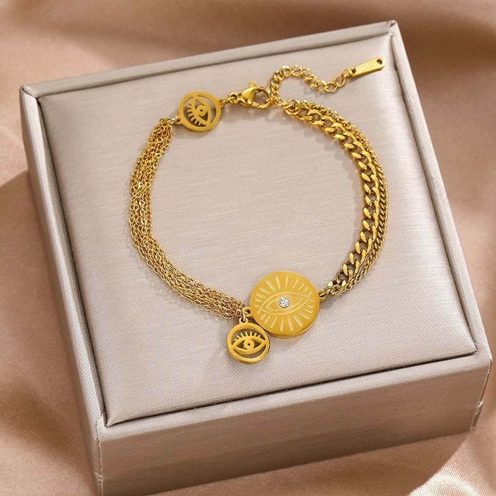 MYKI Evil Eye Shaped Charm Bracelet (MKBRAD435G)