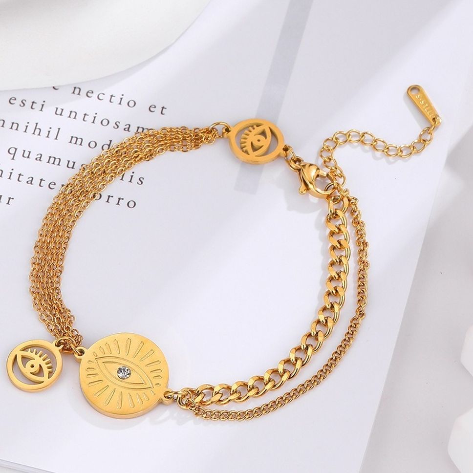 MYKI Evil Eye Shaped Charm Bracelet (MKBRAD435G)