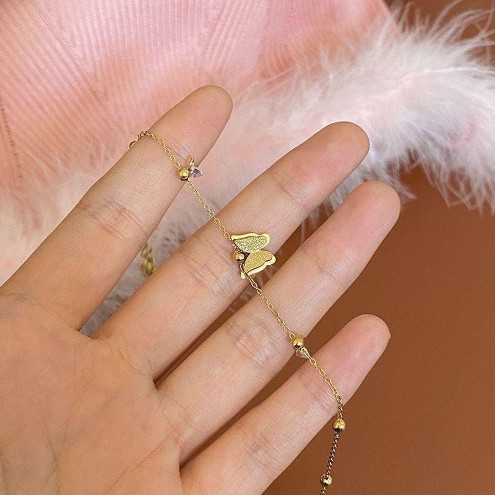 MYKI Charming Butterfly Diamond Charm Bracelet (MKBRAD460G)