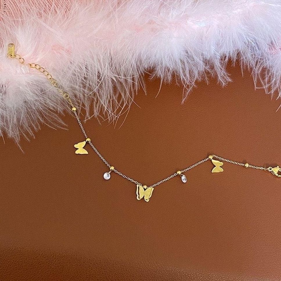 MYKI Charming Butterfly Diamond Charm Bracelet (MKBRAD460G)