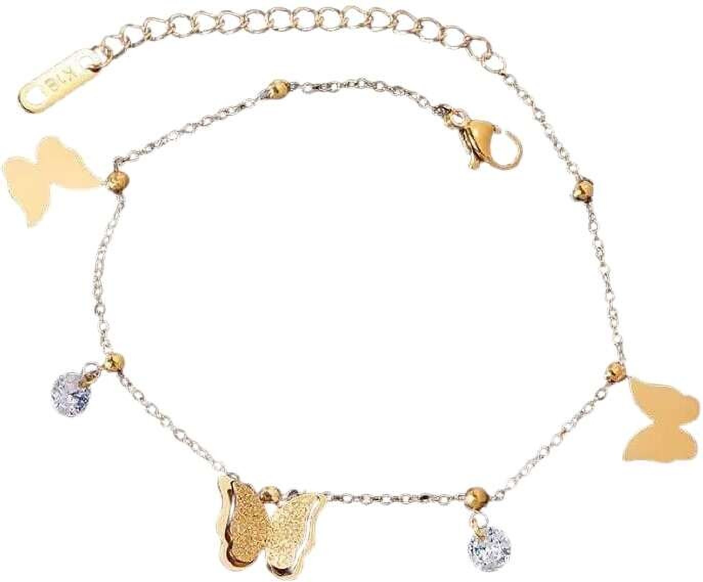 MYKI Charming Butterfly Diamond Charm Bracelet (MKBRAD460G)