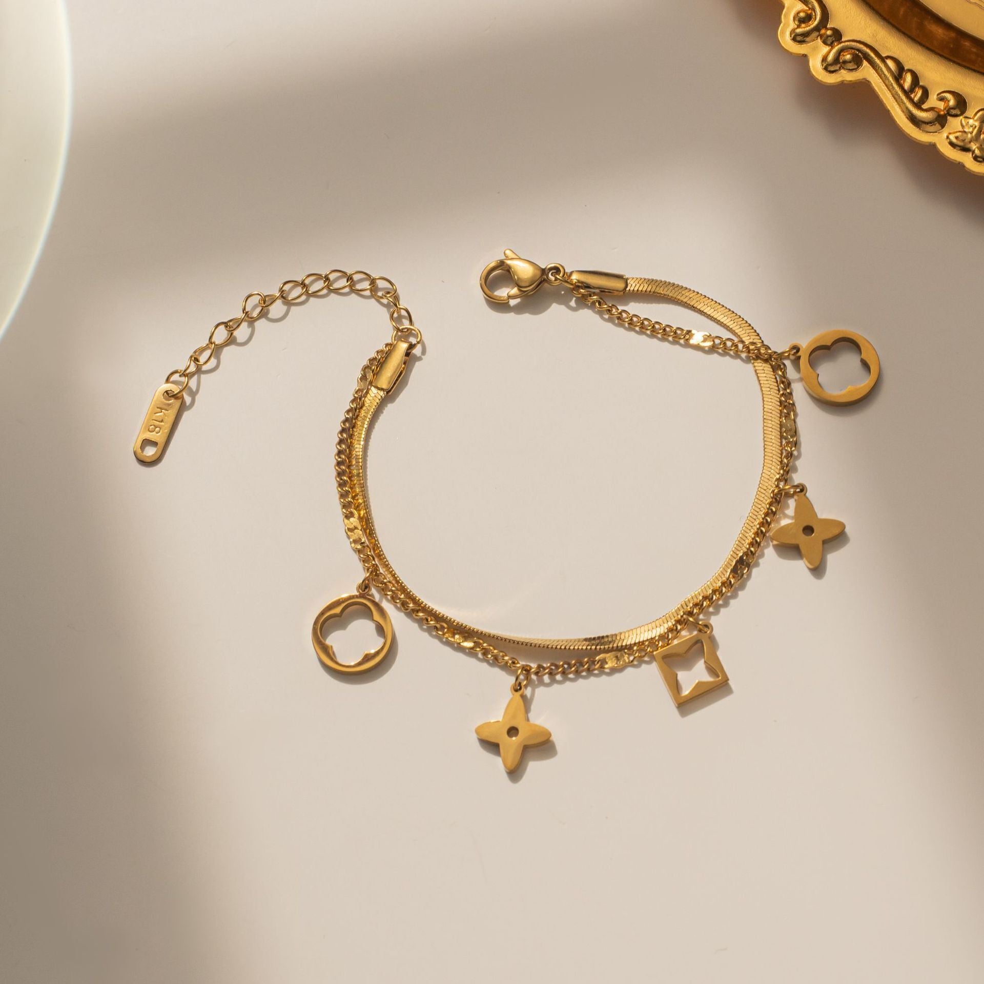 MYKI Sizzling Star Charm Bracelet For Womens & Girls (MKBRAD476G)