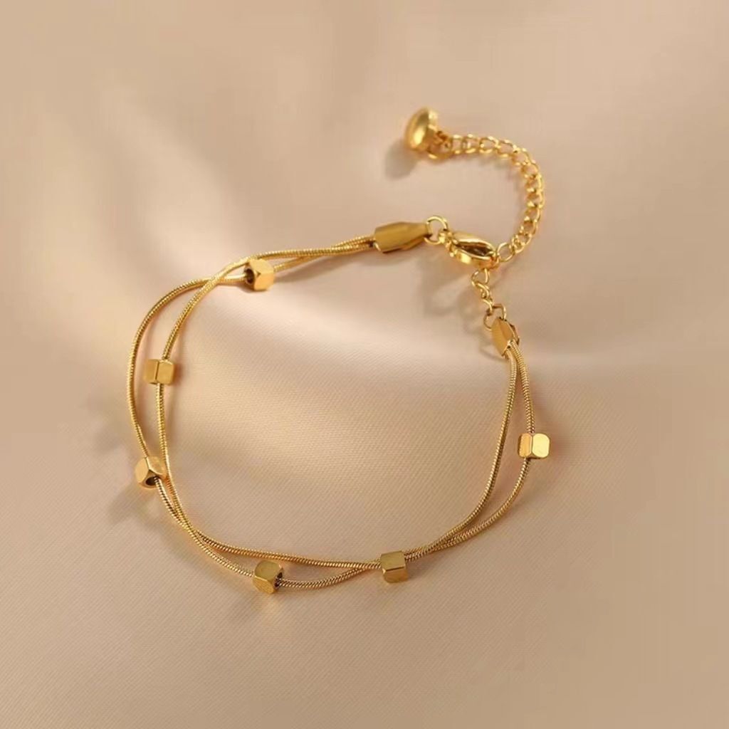 MYKI Cute Cube Charm Bracelet (MKBRAD481G)