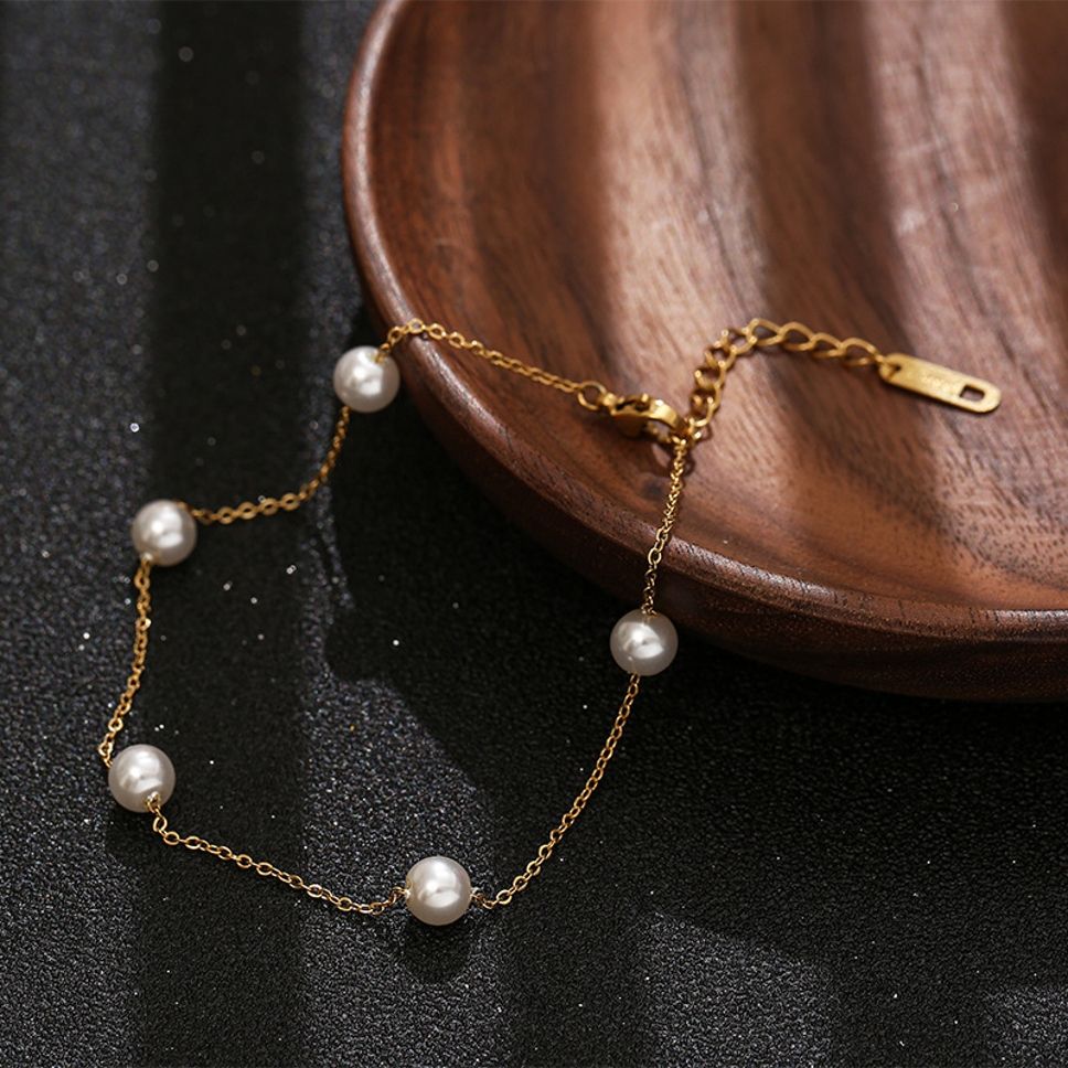 MYKI Pleasant Pearl Charm Bracelet (MKBRAD482G)