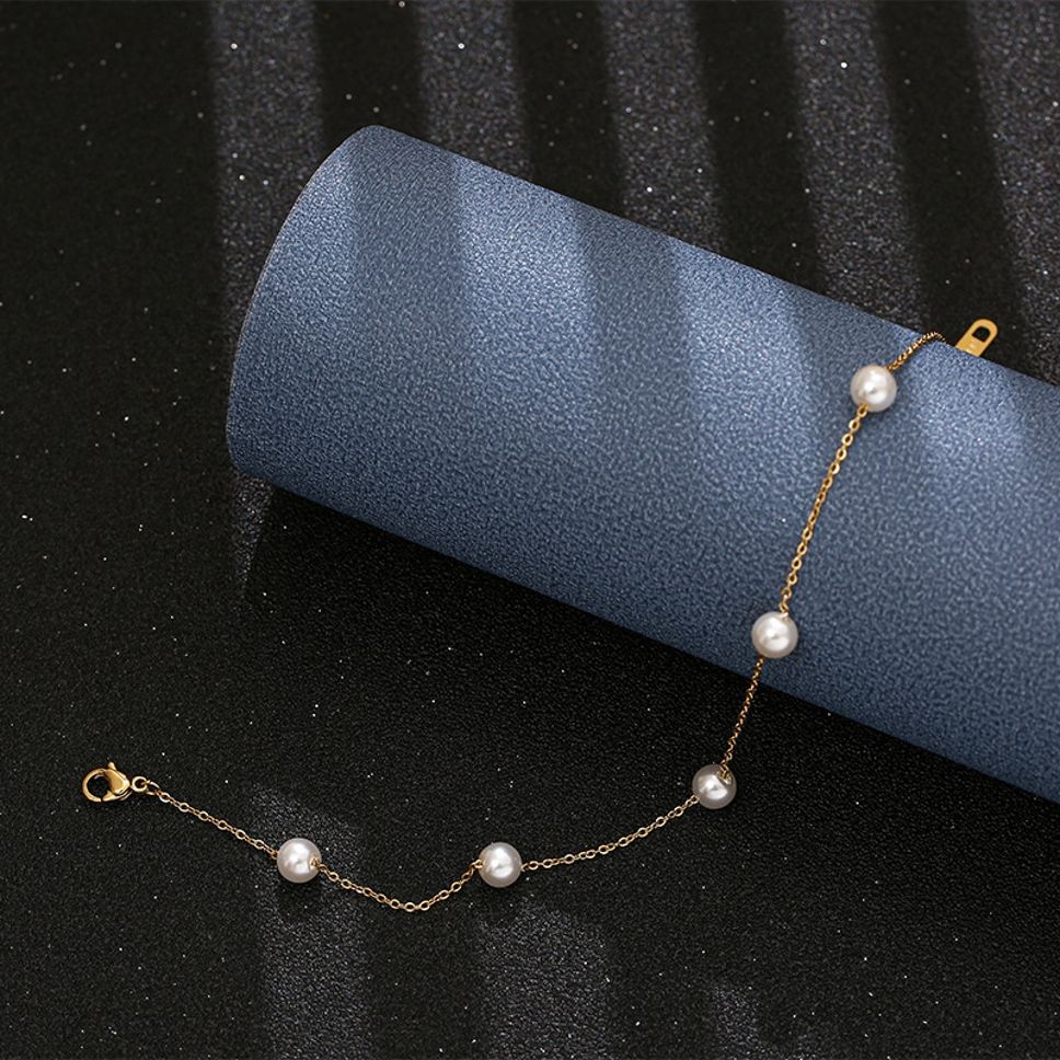 MYKI Pleasant Pearl Charm Bracelet (MKBRAD482G)