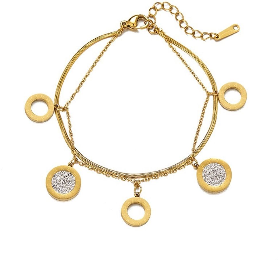 MYKI Dazzling Multistrand Round Charm Bracelet (MKBRAD499G)