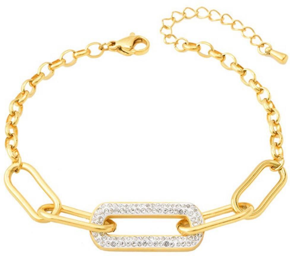 MYKI Sizzling Interlock Diamond Fashionable Bracelet  (MKBRAD503G)