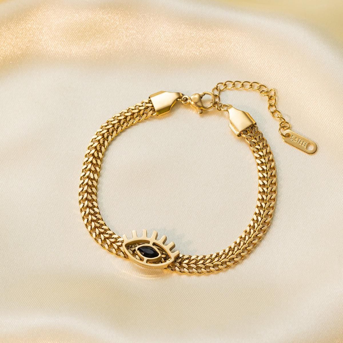 MYKI Sizzling Evil Eye Diamond Fashionable Bracelet  (MKBRAD504G)