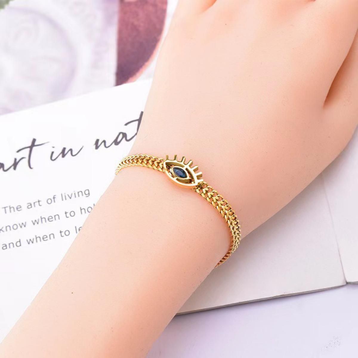 MYKI Sizzling Evil Eye Diamond Fashionable Bracelet  (MKBRAD504G)