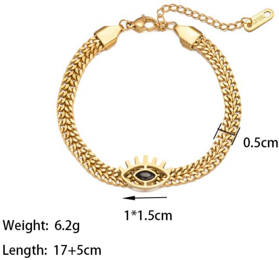 MYKI Sizzling Evil Eye Diamond Fashionable Bracelet  (MKBRAD504G)