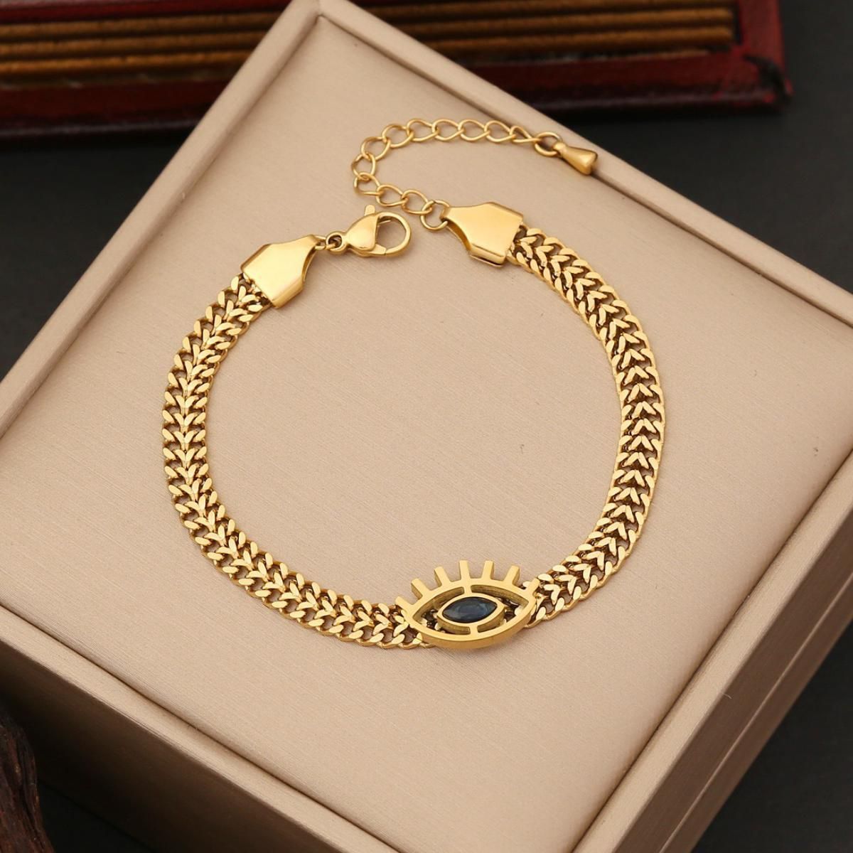MYKI Sizzling Evil Eye Diamond Fashionable Bracelet  (MKBRAD504G)