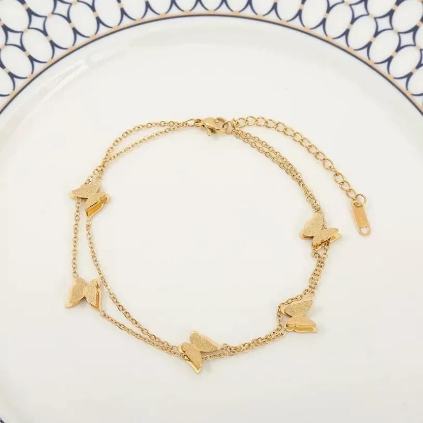 MYKI Charming Butterfly Charm Bracelet  (MKBRAD505G)