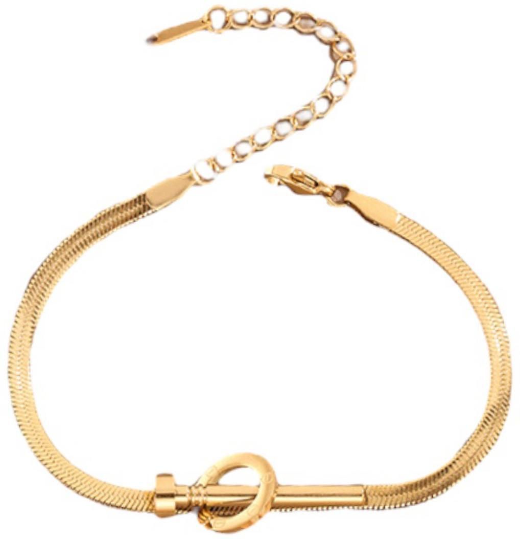MYKI Elegant Inter-Cross Nail Charm Bracelet  (MKBRAD507G)