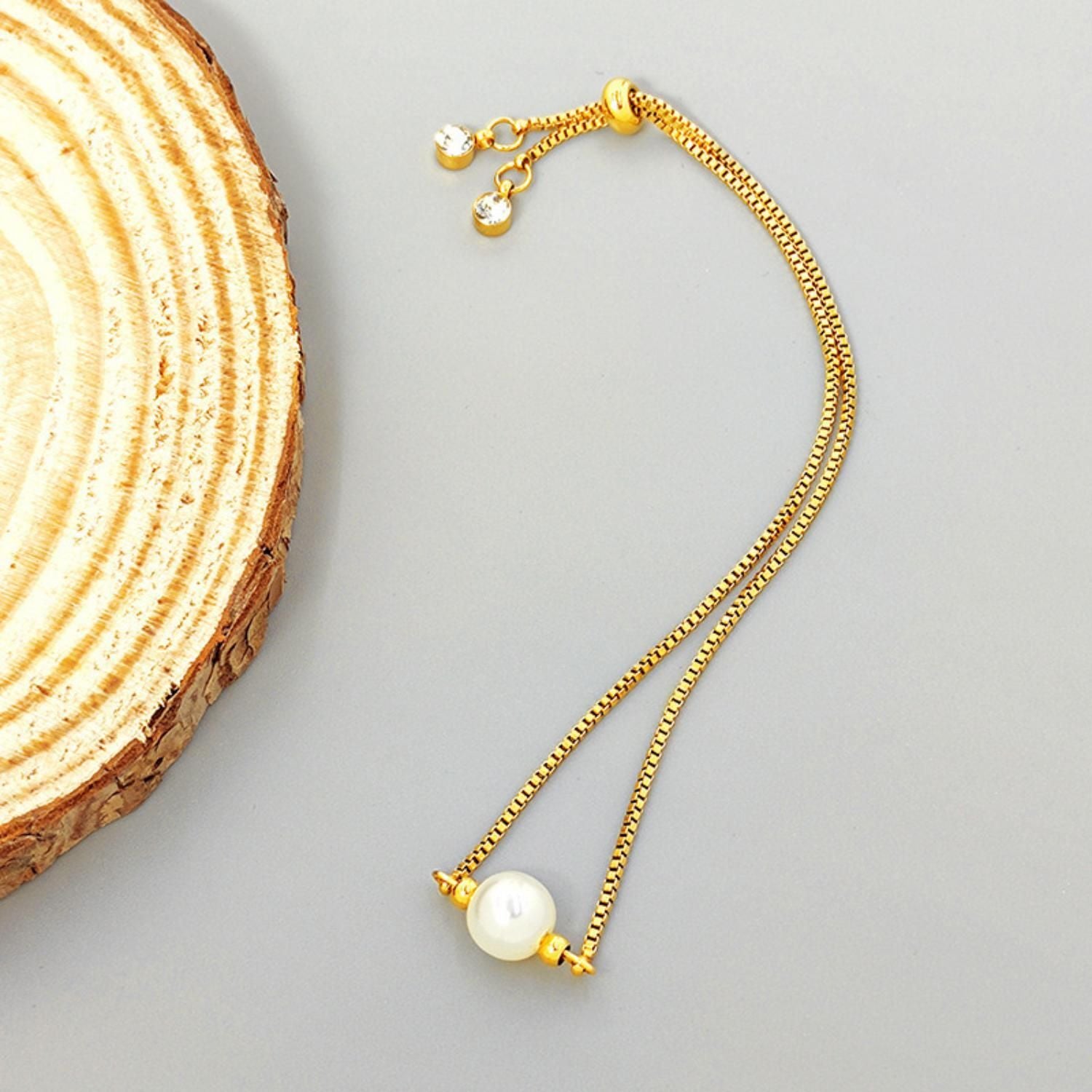 MYKI Elegant Pearl Charm Bracelet  (MKBRAD510G)