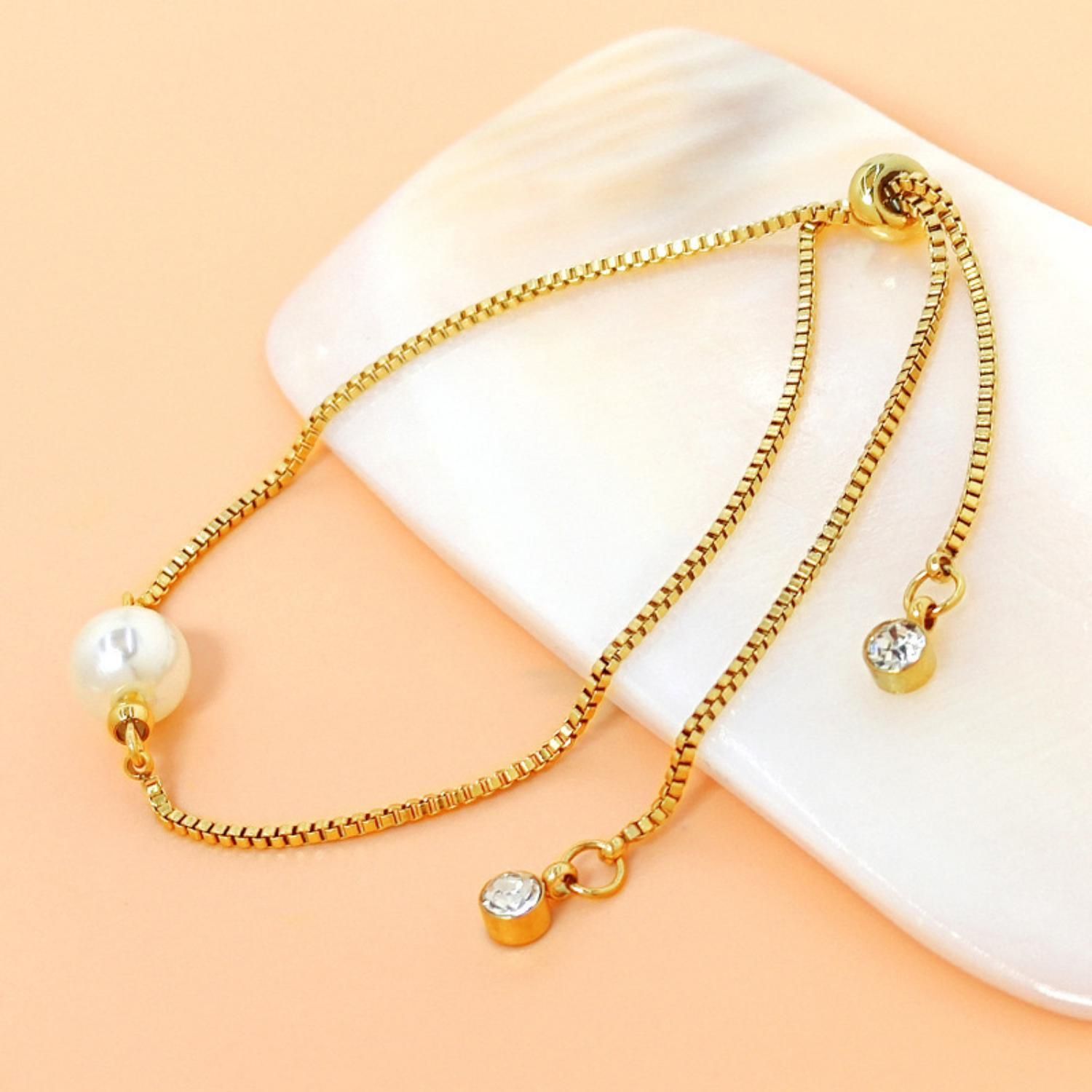 MYKI Elegant Pearl Charm Bracelet  (MKBRAD510G)
