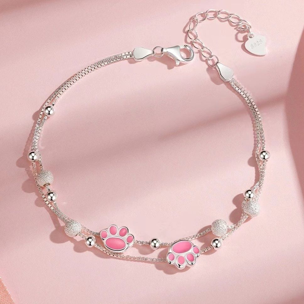 MYKI Pet Paw Charm Bracelet for Women Dog Lover Jewellery Gift for Girlfriend or Wife (MKBRAD540S)