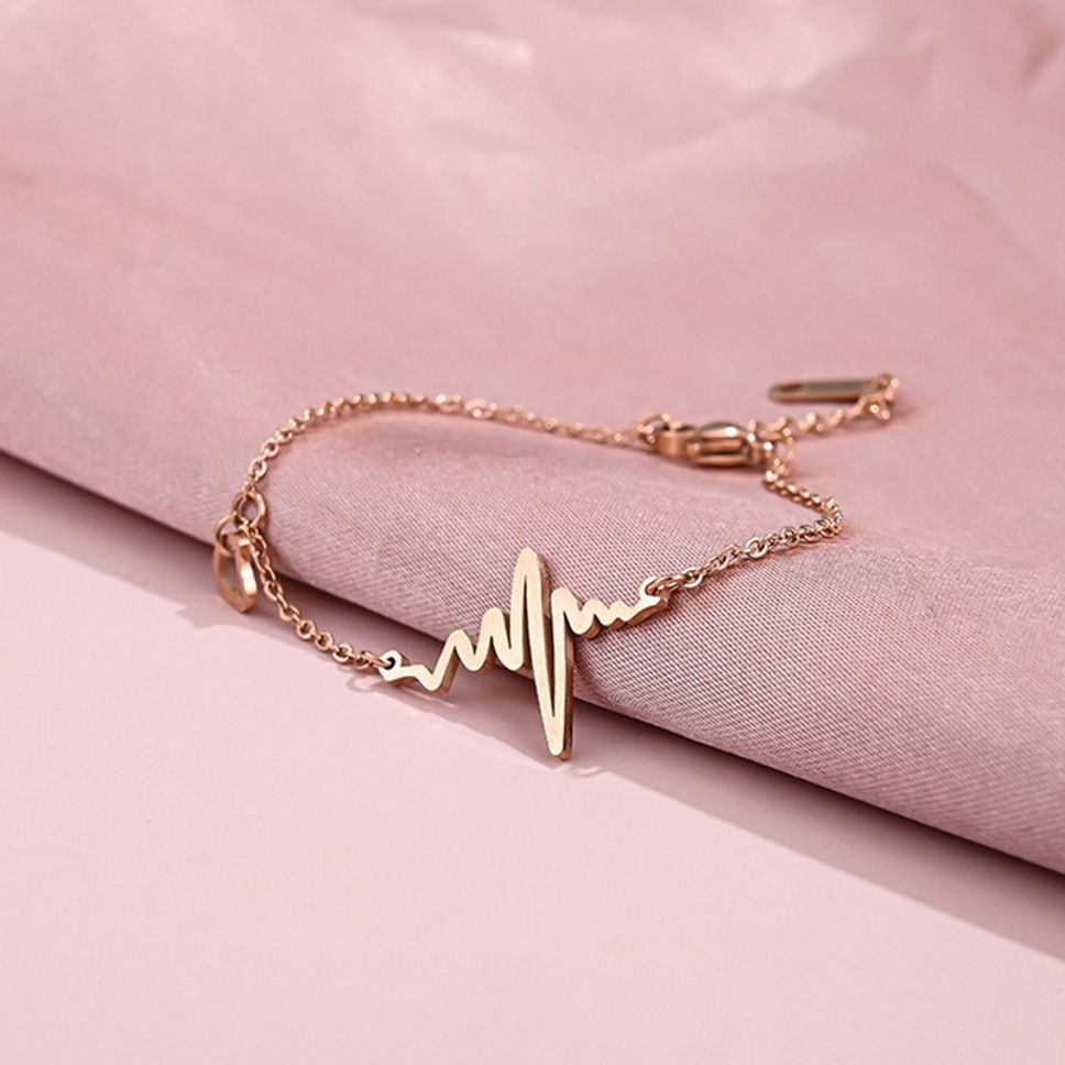 MYKI Rose Gold Heartbeat Bracelet  (MKBRAD544RG)