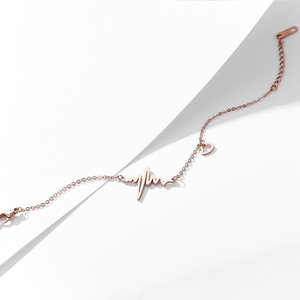 MYKI Rose Gold Heartbeat Bracelet  (MKBRAD544RG)