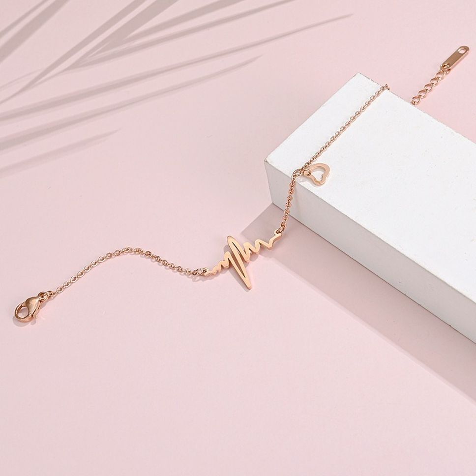 MYKI Rose Gold Heartbeat Bracelet  (MKBRAD544RG)