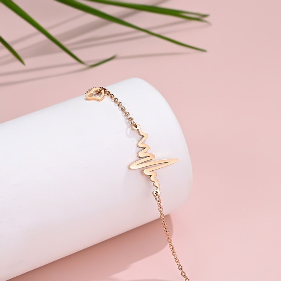 MYKI Rose Gold Heartbeat Bracelet  (MKBRAD544RG)
