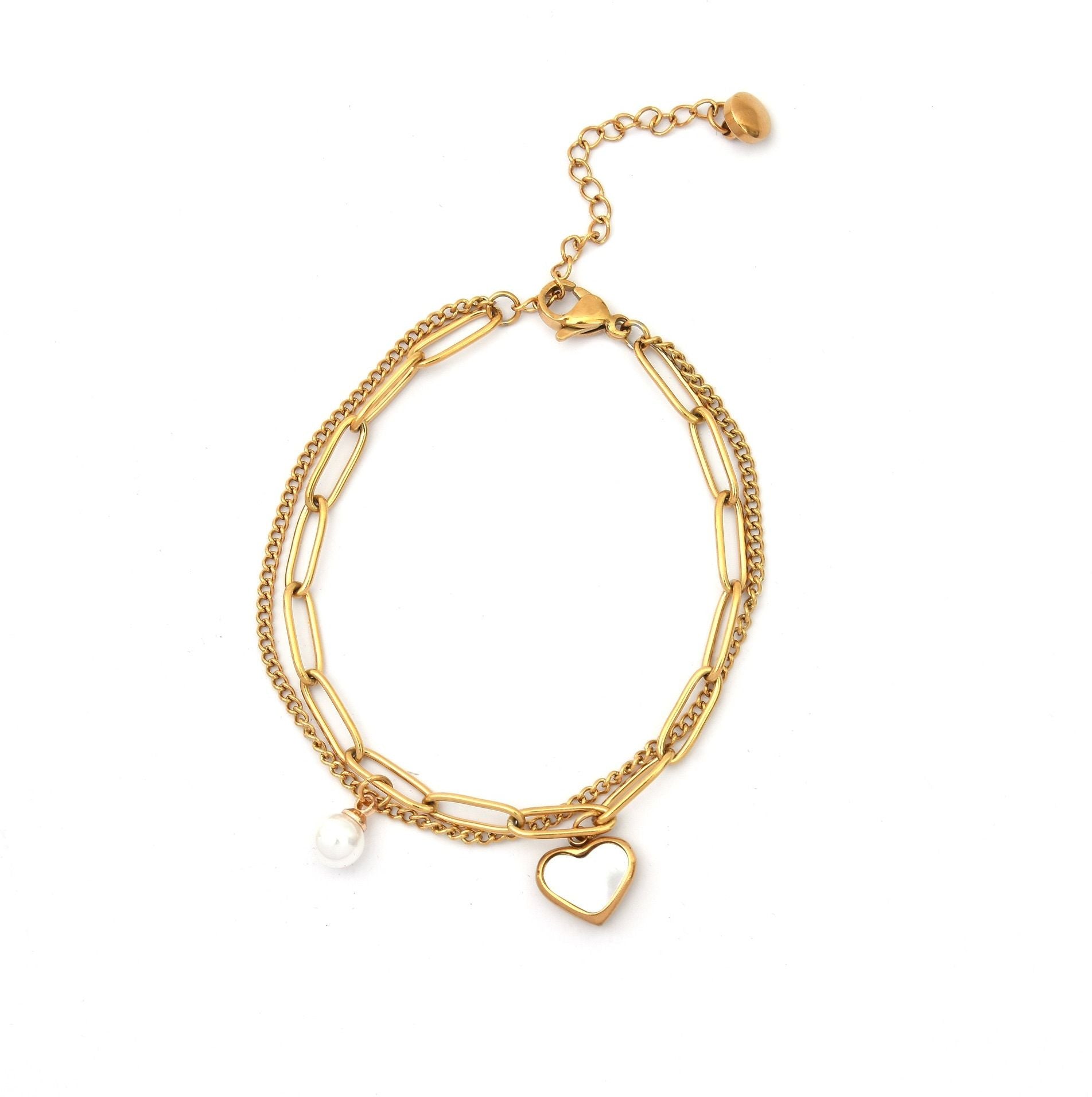 MYKI Multilayered Heart Bracelet  (MKBRAD577-CSS)
